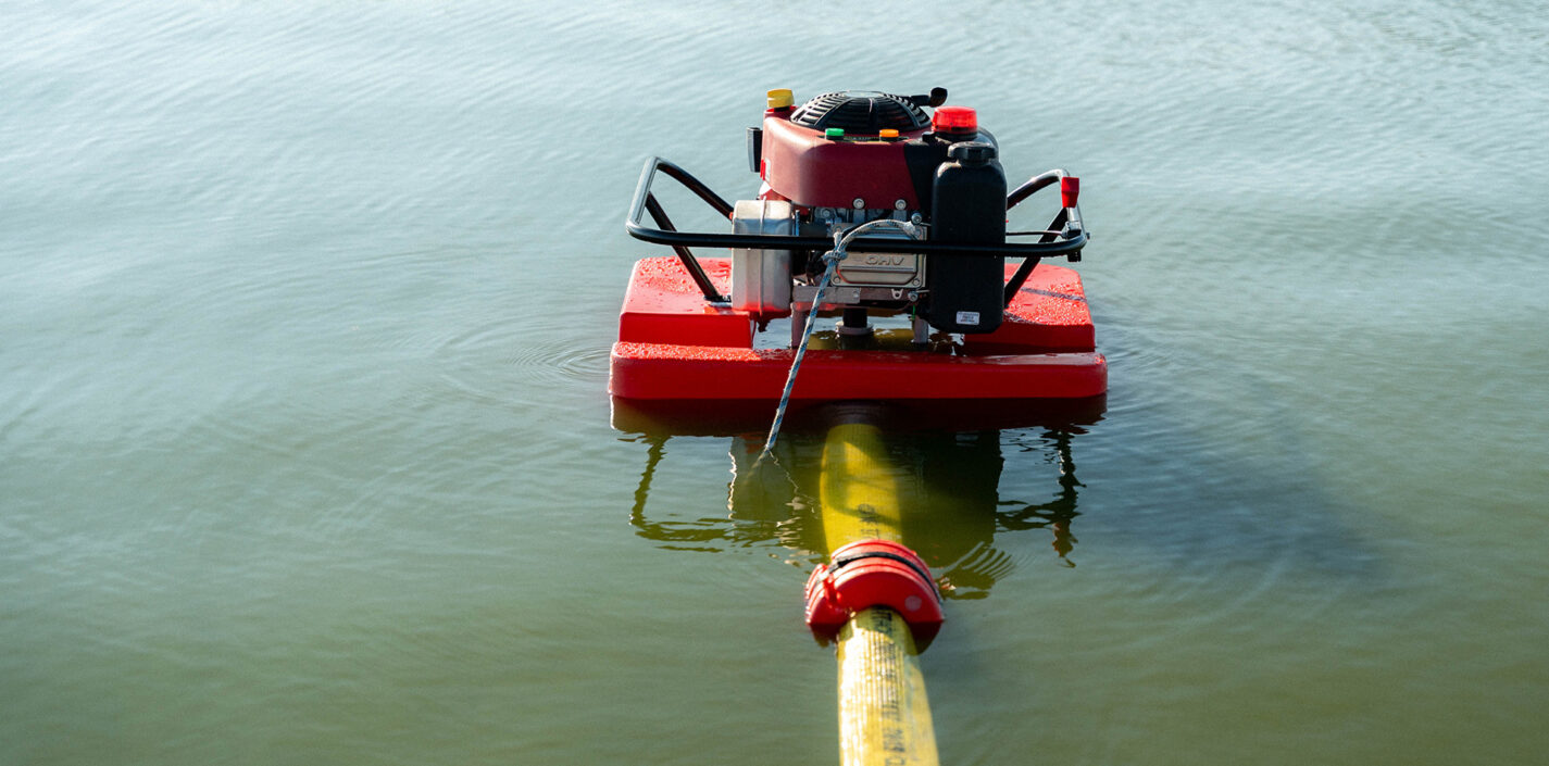 Motor pump hose float